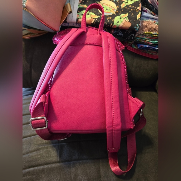 Loungefly Pink Sequin Backpack - Picture 2 of 5